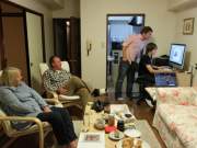 drinks and homework with family in meguro